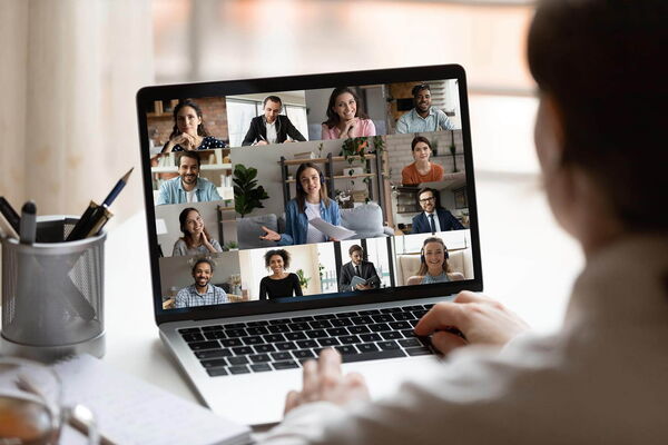 Szene Meeting für ein virtuelles Training